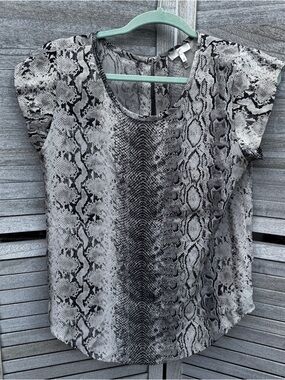 Joie 100% Silk Snake Print Top S Cap Sleeve Animal Print